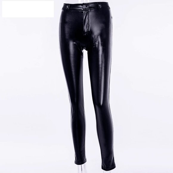 NWT Black Leather Tights Pants. - Picture 8 of 8